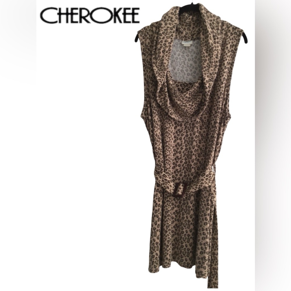 🩵CHEROKEE Leopard Print Top in Tan and Black